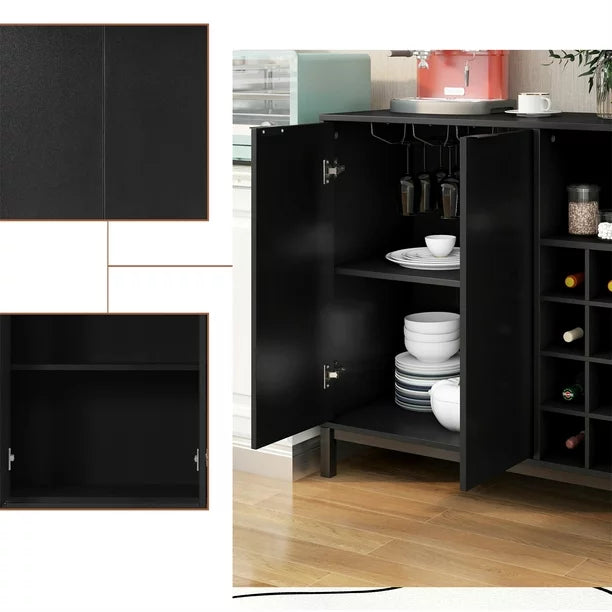 34" Sideboards & Buffets With Storage Coffee Bar Cabinet With Wine Rac ...