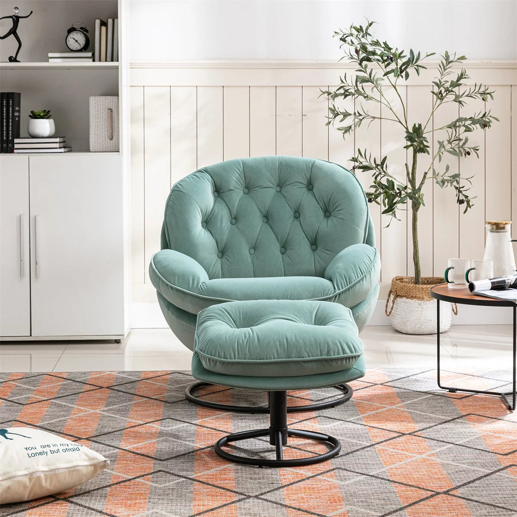 Comfy accent chair online with ottoman