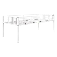 Triple Twin Bunk Bed, Metal 3 Bunk Beds Frame with Built-in Shelf and Slat Locks, Triple Bunk Bed for Children, Adult, Teens, Converted into Three Single Bed, White