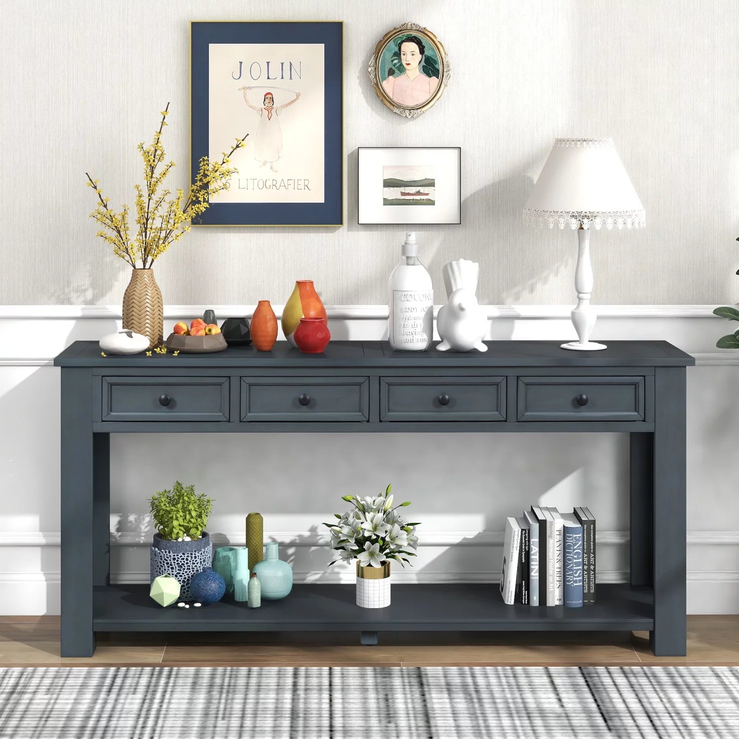 Console table online with open bottom