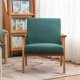 Upholstered Accent Chair, Armrest Accent Chair with Solid Wood Frame, Farmhouse Lounge Chair Reading Chair Lounge Chair for Living Room, Bedroom, Home Office, Weight Capacity 400 LBS, Emerald