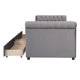 Upholstered Twin Daybed with Two Storage Drawers, Twin Size Button Tufted Sofa Bed Daybed with button Trim and Wood Slat Support (Gray)