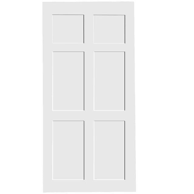 28 x 80 inches Standard Door Slabs, Paneled Wood Primed Barn Door Slabs White, Interior Single Door Slab, DIY Door, Pre-Drilled Ready to Assemble