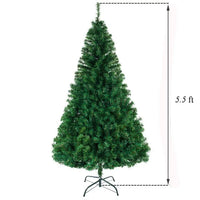 5.5FT Christmas Trees, Premium Hinged Holiday Artificial Xmas Tree with 850 Branch Tips and Sturdy Steel Base for Indoor Home Office Party