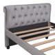 Upholstered Twin Daybed with Two Storage Drawers, Twin Size Button Tufted Sofa Bed Daybed with button Trim and Wood Slat Support (Gray)