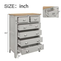 Grey Dresser, 6 Drawer Chest for Bedroom with Wide Drawers and Metal Handles, Modern Wood Storage Chest of Drawers for Living Room Hallway Entryway
