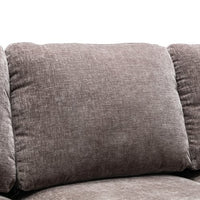 L-Shaped Sectional Sofa, Soft Fabric Sofa with Armrest & Padded Cushion & Sturdy Metel Leg, Elegant Design Accent Sofa for Apartment, Small Space, Gray