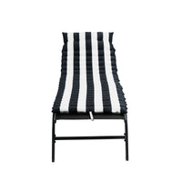 2PCS Set Chaise Lounge Cushions Outdoor, Adjustable Replacement Lounge Chair Cushions for Outdoor Furniture, Comfortable Patio Furniture Seat Cushion Chaise Lounge Cushion, Black And White Stripes