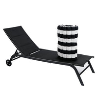 2PCS Set Chaise Lounge Cushions Outdoor, Adjustable Replacement Lounge Chair Cushions for Outdoor Furniture, Comfortable Patio Furniture Seat Cushion Chaise Lounge Cushion, Black And White Stripes