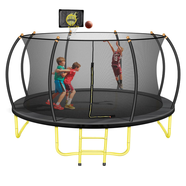 14FT Recreational Trampoline No Screws Installation Frame Trampoline tripletreebrands