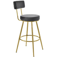 29.1" Velvet Counter Stools Set of 4,Upholstery Counter Height Bar Stools withPadded Backrest & Seat Cushion,Gold Metal Bse, for Kitchen Island,Dining Room Home Bar