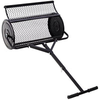 24-inch Peat Moss Spreader, Metal Mesh Compost Spreader with T-shaped Handle & Manure Spreaders Roller for Garden Care or Planting Seeding, Black