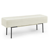 Bedroom Bench Modern Chenille Upholstered Benche Ottoman Footrest with Metal Legs Multifunctional Bench for Dining Room Living