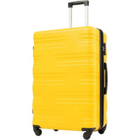 24” Hardshell Luggage, Modern Lightweight Suitcase with 360 Degree Spinner Wheels, TSA Lock, Side Bumper Feet, Expandable ABS Single Luggage for Travel and Storage, Yellow