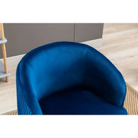 Swivel Accent Barrel Chair for Living Room, Velvet Fabric Swivel Armchair, Small Accent Round 360° Swivel Club Chairs, Modern Upholstered Arm Chair for Bedroom, Office, Hotel, Lounge, Dark Blue