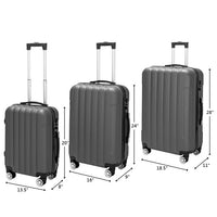 3 Pieces Luggage Sets, Expandable Large Capacity Traveling Storage Suitcase, Hardside Lightweight Durable Suitcase Sets with Spinner Wheels and TSA Lock, 20in/24in/28in, Dark Gray