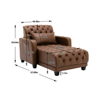 Living Room Sofa Modern Button Tufted Recliner Chair Sleeper Bed with Adjustable Backrest, Side Pocket, Cup Holders Lounge Chaise Chair Leisure Barry Sofa for Living Room, Brown