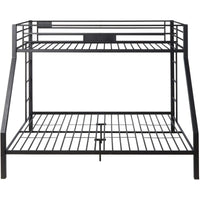 Twin XL Over Queen Bunk Bed,Heavy Duty Metal Bunk Bed Frame with Safety Guardrail and 2 Built-in Ladder,Metal Bunk Bed for Kids Teens Adults Bedroom,Black