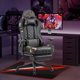 360°Swivel Gaming Rolling Chair, Ergonomic PC Office Chair, Computer Racing Chair, PU Desk Task Chair , Height Adjustable E-sports Chair with Leg Rest Lumbar Support and Headrest for Office or Gaming