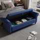 63" Tufted Bed Bench with Storage,Upholstered Storage Ottoman with Rolled Arm and Solid Wood Legs,End of Bed Bench for Living Room,Bedroom, Entryway