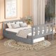 Full Platform Bed with Pull Out Trundle,Full Bed Frame with Headboard and Footboard,Solid Wood Platform Bed Frame with Wood Slats Support,Storage Daybed for Teens Boys Girls,No Box Spring Needed,Grey