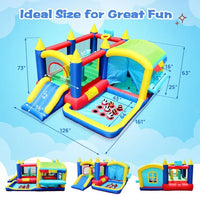 7 in 1 Inflatable Bounce House,Bouncy House with Ball Pit for Kids Indoor Outdoor Party Family Fun,Obstacles,Toddler Jump Bouncy Castle with Ball Pit for Birthday Party Gifts
