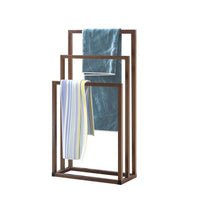 3 Tiers Metal Towel Bar Rack, Freestanding Hand Towel Holder with Storage Organizer, Floor Towel Racks with Bath Storage and for Bathroom Living Room Washroom,Pool