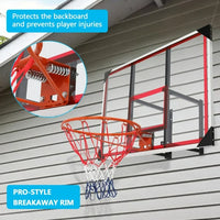 110*75 Wall Mounted Basketball Hoop, Backboard Hoops and Goal Rim Combo, Potable Shatterproof Polycarbonate Board with All-Steel Rustproof Frame for Outdoor, Indoor