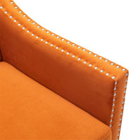 ARCTICSCORPION Accent Armchair Living Room Chair with Nailhead Trim Upholstered and Plush Cushion, Modern Accent Arm Club Chair, Tub Barrel Chair for Living Room, Bedroom, with Solid Wood Legs, Orange