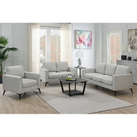 3 Piece Living Room Sofa Set with Armrest, Modern Linen Fabric Upholstered Couch Furniture Set Including 3-Seat Sofa Couch Loveseat and Single Sofa Chair Sofas (1+2+3-Seat Couch), Beige