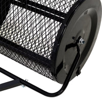 24-inch Peat Moss Spreader, Metal Mesh Compost Spreader with T-shaped Handle & Manure Spreaders Roller for Garden Care or Planting Seeding, Black