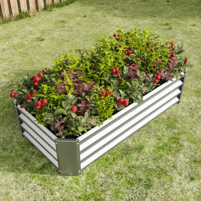 4×2×1ft Raised Garden Bed, Outdoor Galvanized Planter Boxes, Galvanize ...