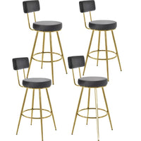 29.1" Velvet Counter Stools Set of 4,Upholstery Counter Height Bar Stools withPadded Backrest & Seat Cushion,Gold Metal Bse, for Kitchen Island,Dining Room Home Bar