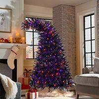 Christmas Tree 6FT Hinged Fraser Fir Artificial Fir Bent Top, Grinch Style Christmas Tree Holiday Decoration w/1,080 Lush Branch, 250 LED Lights Artificial Christmas Pine Tree for Home, Office, Party