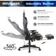 360°Swivel Gaming Rolling Chair, Ergonomic PC Office Chair, Computer Racing Chair, PU Desk Task Chair , Height Adjustable E-sports Chair with Leg Rest Lumbar Support and Headrest for Office or Gaming