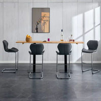 27" Counter Height Bar Stools Set of 4,PU Leather Dining Chairs with Back and Metal Legs,for Kitchen/Restaurant/Dining Room