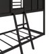 Twin over Twin Bunk Bed,Metal Low Bunk Bed Frame with Roof and Fence-shaped Guardrail,House Bunk Bed for Boys and Girls,Space Saving, Black