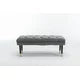 Velvet Button Tufted Bench, Modern Rectangle Upholstered Ottoman with Metal Legs, Multifuctional Fabric Footstool, for Living Room, Bedroom, Entryway, Gray