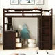 Twin Size Loft Bed with Wardrobe for Kids Teens, Wooden Loft Bed Frame with Built-in Desk and Drawers, Multifunctional Loft Bed with Safety Guardrails for Bedroom Dorm and Guest Room, Espresso