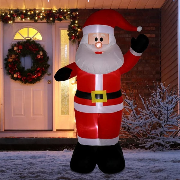 Christmas Inflatable Decoration, 8FT Christmas Inflatable Santa Claus with 4 String Lights, Blow Up Yard Decorations for Indoor Outdoor Christmas Decorations Yard Garden Decor