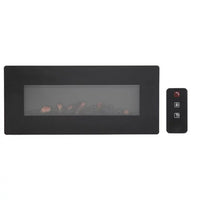 42''L Wall Hanging Firepalce, Fake Wood Heating Machine with Remote Control, 120V 1400W Stove Heater