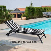 2PCS Set Chaise Lounge Cushions Outdoor, Adjustable Replacement Lounge Chair Cushions for Outdoor Furniture, Comfortable Patio Furniture Seat Cushion Chaise Lounge Cushion, Black And White Stripes