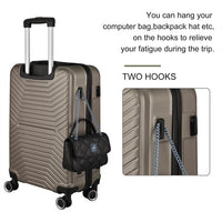 Luggage Sets with Expandable ABS Hardshell, 3pcs Clearance Luggage Hardside, Lightweight Durable, Suitcase Sets, Spinner Wheels Suitcase with TSA Lock 20in/24in/28in, Champagne