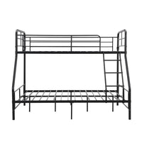 Twin-Over-Full Metal Bunk Bed, Heavy Duty Metal Bed Frame with 11" Under-Bed Storage, Bunkbed with Guard Rails & Flat Ladder Stairs & Slats Support, Space-Saving Kids Bed, No Box Spring Needed