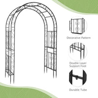 Garden Metal Arch Walkway for Wedding Ceremony Party, Christmas Garden Decorations Steel Garden Trellis for Plant Climbing, Pergola for Garden, Backyard, Lawn, Bench (Dome)