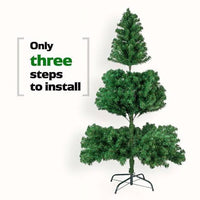 8FT Unlit Artificial Christmas Pine Tree with Sturdy Metal Legs, Classic Green Spruce Tree, Full 1138 Tips Branch for Indoor and Outdoor, Party Holiday Decoration, Green