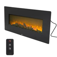 42''L Wall Hanging Firepalce, Fake Wood Heating Machine with Remote Control, 120V 1400W Stove Heater