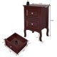 2Pcs Nightstand with 2-Drawer, End Table Wood Simple Modern Sofa Couch Side Table Bedside End Table Accent Table for Bedroom Living Room Storage Organizer(Brown)