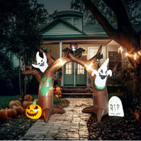 10ft Halloween Inflatable Arch Decoration, Blow Up Scary Tree Halloween Yard Decorations with Spider Ghost Cat, Huge Archway Ghosts Inflatables with LED Lights for Halloween Door Decorations Outdoor