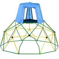 Upgraded 10FT Climbing Dome with Canopy and Playmat for Kids 3 to 10, Outdoor Play Equipment Dome Climber Supporting 1000lbs, Jungle Gym Playground Play Center, Rust & UV Resistant, Gift for Kids